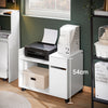 SoBuy Skrivarstativ med hjul Rullbord Sidobord Mobilt förvaringsskåp ASK02-W