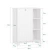SoBuy BZR105-W Badrumsskåp med Tvättkorg – Badrumsmöbel med Lockkorg och 3 Hyllor, För Smutsig Tvätt, Trä, Vit, 60x37x86 cm