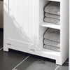 SoBuy BZR105-W Badrumsskåp med Tvättkorg – Badrumsmöbel med Lockkorg och 3 Hyllor, För Smutsig Tvätt, Trä, Vit, 60x37x86 cm
