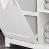 SoBuy BZR105-W Badrumsskåp med Tvättkorg – Badrumsmöbel med Lockkorg och 3 Hyllor, För Smutsig Tvätt, Trä, Vit, 60x37x86 cm