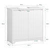 SoBuy BZR108-II-W Underskåp för Handfat i Badrum, Skåp under Handfat, Underskåp för Diskho, Omslutande Skåp med 2 Dörrar, 60x30x60 cm, Vit