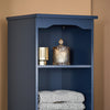 SoBuy Blått högskåp badrum, hörnhylla med 1 dörr BZR112-B