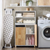 SoBuy Badrumsskåp med tvättkorg Skänk Badrumsmöbler BZR143-WN