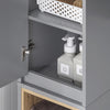 SoBuy Högskåp badrum Hörnhylla med 2 dörrar BZR147-DG
