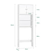 SoBuy BZR165-W Högskåp för Badrum - Förvaringsskåp för Toalett och Tvättmaskin med Justerbara Hyllor, 3 Nivåer, Vit, 65x182x20cm