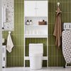 SoBuy BZR165-W Högskåp för Badrum - Förvaringsskåp för Toalett och Tvättmaskin med Justerbara Hyllor, 3 Nivåer, Vit, 65x182x20cm