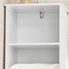 SoBuy BZR17-W Badrumsförvaringsskåp Högt, smalt, fristående badrumsskåp med dörr och 3 öppna hyllor, smalt skåp med 1 låda för toalett, sovrum, hall 40x161x35 cm