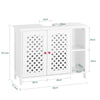 SoBuy BZR210-W tvättställsunderskåp badrumsskåp med 2 dörrar och öppen hylla, justerbart hyllor badrumsmöbler, underskåp för handfat 80 x 31,5 x 60,5 cm