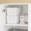 SoBuy BZR216-W Badrumsskåp med Tvättkorg – 40×38×180 cm | Smalt Förvaringsskåp med Låda, Justerbar Hylla & 45L Tvättkorg – Perfekt för Små Badrum & WC