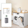 SoBuy BZR217-WN Tvättmaskinsmöbel – Badrumsskåp med tvättkorg och låda, för tvättmaskin och torktumlare, trämöbel i vitt, 100 x 60 x 90 cm