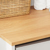 SoBuy BZR224-WN Tvättmaskinsenhet – Hylla över tvättmaskinen – Badrums-/tvättskåp med bänkskiva och säkerhetskanter – Vitt och naturligt trä – 66x60x127 cm