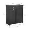 SoBuy BZR33-II-SCH Szafka Łazienkowa z Koszami na Pranie – Szafka z 2 Szufladami i 2 Wyjmowanymi Koszami, Szafka na Ręczniki w drewnie, Svart 78 x 38 x 90 cm