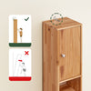 SoBuy BZR34-II-SH Hög Badrumsskåp – Smal Badrumsskåp i Massivt Trä med Justerbara Hyllor – Platsbesparande Badrumsmöbel, Vattenavvisande, Cederträ i Naturfärg, 20 x 180x20cm