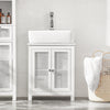 SoBuy BZR35-W Kompakt Under-Vaskskåp för Badrum – Med 2 Dörrar, Hylla och Ventilerad Design, Vit 50x60x33 cm