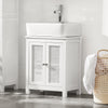 SoBuy BZR35-W Kompakt Under-Vaskskåp för Badrum – Med 2 Dörrar, Hylla och Ventilerad Design, Vit 50x60x33 cm