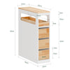 SoBuy BZR54-IV-WN Smalle Badkamerkast op Wielen – Compact Opbergmeubel met Lades & Achterplank – 65×23×82 cm, Wit