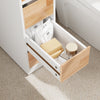 SoBuy BZR54-IV-WN Smalle Badkamerkast op Wielen – Compact Opbergmeubel met Lades & Achterplank – 65×23×82 cm, Wit