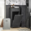 SoBuy Badrumsskåp med tvättkorg och lådor, Förvaringsmöbel badrum, BZR73-DG