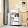 SoBuy Soffbord Sidobord Förvaringsbord med hjul vit FBT105-W