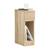 SoBuy FBT111-Nx2 Smal Sängbord – Set om 2, Med Låda och Hylla, Perfekt för Små Utrymmen, Naturlig Färg, L 20 x B 35 x H 60 cm