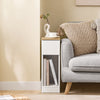 SoBuy FBT111-W Smal och Elegant Sängbord med Låda och Hylla – Nattbord, Sängbord och Sidobord – Förvaring för Sovrum eller Vardagsrum, Vit, L20 x B35 x H60 cm