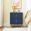 SoBuy FBT115-B Sängbord, nattduksbord med 2 lådor, modernt sidobord för sovrum och vardagsrum, blått B 40 x D 40 x H 47 cm