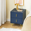 SoBuy FBT115-B Sängbord, nattduksbord med 2 lådor, modernt sidobord för sovrum och vardagsrum, blått B 40 x D 40 x H 47 cm