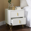 SoBuy FBT115-Wx2 – Set om 2 Sängbord med 2 Lådor – Modern Förvaringsmöbel för Sovrum, Vit, 40×40×47 cm
