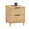 SoBuy FBT166-N Nattskåp – Nattskåp med 2 lådor, sidobord för sovrummet, modernt förvaringsskåp sängbord efterrätter, natur B 40 x D 42 x H 47 cm