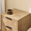 SoBuy FBT166-N Nattskåp – Nattskåp med 2 lådor, sidobord för sovrummet, modernt förvaringsskåp sängbord efterrätter, natur B 40 x D 42 x H 47 cm