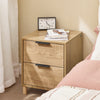 SoBuy FBT166-N Nattskåp – Nattskåp med 2 lådor, sidobord för sovrummet, modernt förvaringsskåp sängbord efterrätter, natur B 40 x D 42 x H 47 cm