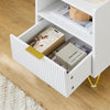 SoBuy FBT169-W Sängbord, nattduksskåp med låda och förvaringsfack, modernt sidobord för sovrum och vardagsrum, vitt B 40 x D 40 x H 51 cm