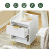 SoBuy FBT169-W Sängbord, nattduksskåp med låda och förvaringsfack, modernt sidobord för sovrum och vardagsrum, vitt B 40 x D 40 x H 51 cm