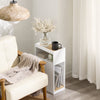 SoBuy FBT171-WN smalt nattduksbord, smalt sidobord med låda och hylla, modernt nattduksbord för sovrum och vardagsrum, vitt, 20 x 35 x 60 cm