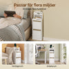 SoBuy FBT178-E-WN Smalt sängbord 22 cm med touch-lampa och Type-C-laddning sovrum, vit, 22 x 34 x 60 cm