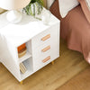 SoBuy FBT95-W Sidobord / Soffbord / Sängbord – Nattduksbord med 3 lådor och 2 förvaringshyllor