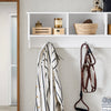 SoBuy FHK35-W Väggmonterad Klädhängare, Väggkrok, Förvaringshylla, Hallmöbel med 3 Fack och 3 Krokar för Korridor, Entré, Vardagsrum, Kontor och Sovrum, Vit, L100xD20xH30 cm