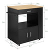 SoBuy FKW113-SCH Rullbord för Kök, Förvaring och Arbetsyta – Kompakt Köksskåp i Svart 75x46x83 cm