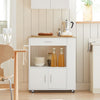 SoBuy FKW113-WN Kökshylla på Hjul – Multifunktionell Förvaringsmöbel för Kök, Buffé, Arbetsyta och Förvaring, Vit, 75x46x83 cm