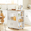 SoBuy FKW113-WN Kökshylla på Hjul – Multifunktionell Förvaringsmöbel för Kök, Buffé, Arbetsyta och Förvaring, Vit, 75x46x83 cm