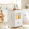 SoBuy FKW113-WN Kökshylla på Hjul – Multifunktionell Förvaringsmöbel för Kök, Buffé, Arbetsyta och Förvaring, Vit, 75x46x83 cm