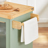 SoBuy FKW114-GR Rullbord för Kök med Träskiva, Central Köksö för Matrum, Förvaring och Grön/Neutral Design 109 × 40 × 92 cm