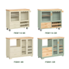 SoBuy FKW114-GR Rullbord för Kök med Träskiva, Central Köksö för Matrum, Förvaring och Grön/Neutral Design 109 × 40 × 92 cm