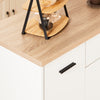 SoBuy FKW126-WN Kökö till Förvaring med Hjul – Multifunktionell Köksö, Buffé och Förvaringsskåp med 2 Lådor och 2 Dörrar, 105x46x92 cm