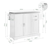 SoBuy FKW128-ST Köksö på Hjul med Utdragbar Bänkskiva, Platsbesparande Köksvagn, Rullande Köksvagn med Två Lådor och Justerbar Hylla, 130 x 46-71 x 91 cm, Vit