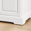 SoBuy FKW128-ST Köksö på Hjul med Utdragbar Bänkskiva, Platsbesparande Köksvagn, Rullande Köksvagn med Två Lådor och Justerbar Hylla, 130 x 46-71 x 91 cm, Vit