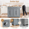 SoBuy FKW129-HG Köksö med fällbar bänkskiva & dolda hjul 115x68,7x91 cm Köksvagn med 2 lådor, justerbara hyllor och handdukshållare
