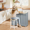 SoBuy FKW129-HG Köksö med fällbar bänkskiva & dolda hjul 115x68,7x91 cm Köksvagn med 2 lådor, justerbara hyllor och handdukshållare
