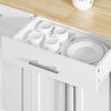 Förköp SoBuy FKW129-WN Köksvagn med hjul 113x91x(44–69) cm – Utfällbar Arbetsyta, 2 Lådor, Justerbara Hyllor, Köksö – Vit