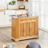 SoBuy FKW130-N Köksö på hjul Servisvagn med hjul, Köksvagn med utdragbart arbetsbord, Rullvagn med lådor, Barvagn för kök, matsal, frukostbar, Natur, 107 x (46-71) x 92,5 cm